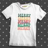 Merry Christmas Colorful font Kids T-shirt