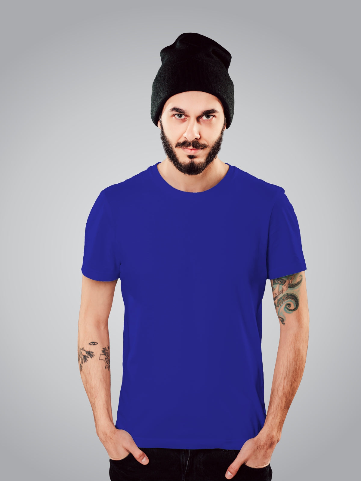 Men's Cotton Plain T-Shirts (Royal Blue)