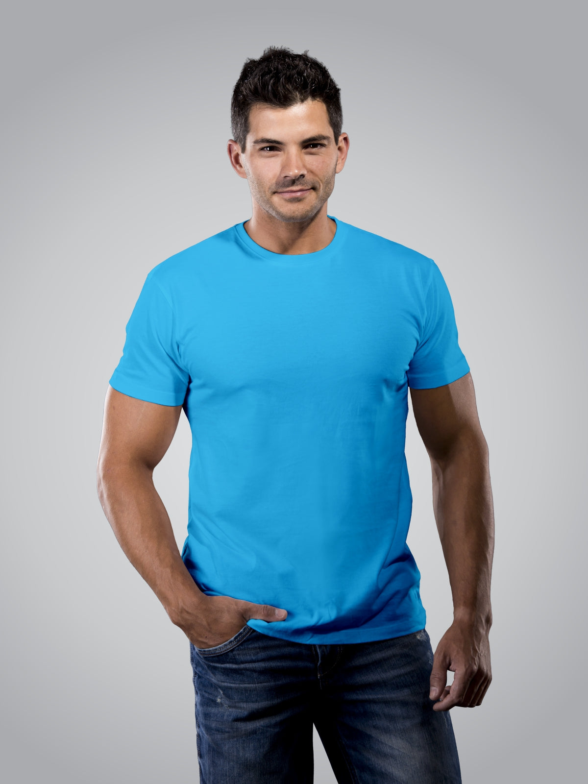 Men's Cotton Plain T-Shirts (Royal Blue)