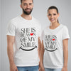 Reason of each other's smile couple t-shirt design